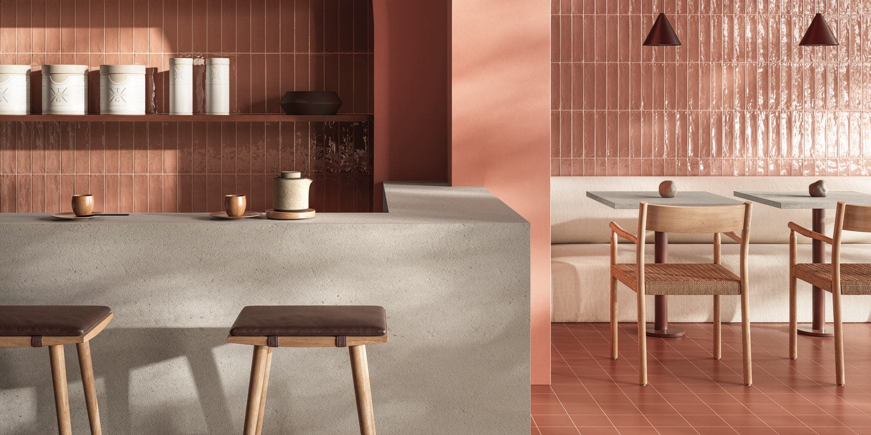 Farben und Kombinationen modellieren den Raum.